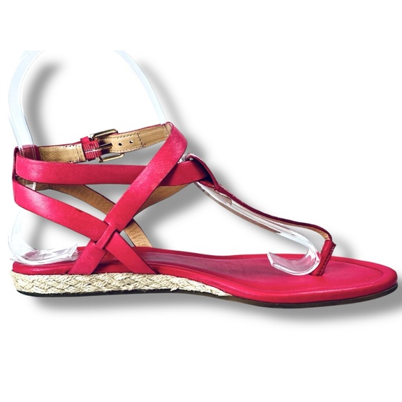 Cole Haan Grove Leather Espadrille Sandals Pink Python Snake Size 6 Coastal Boho - Picture 5 of 16